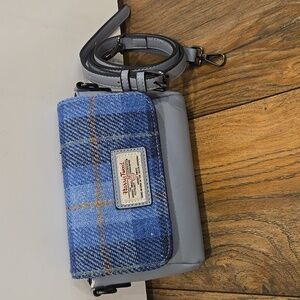 Harris Tweed Blue Tartan Islander Crossbody Bag